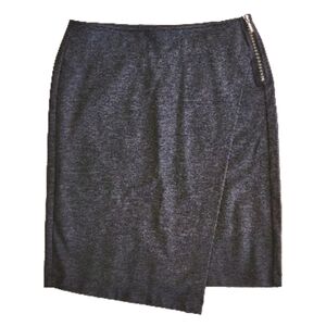 CAbi Asymmetrical Faux Wrap Skirt Size 2 Color Dark Grey
